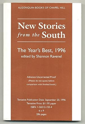 Bild des Verkufers fr New Stories from the South: The Year's Best, 1996 zum Verkauf von Between the Covers-Rare Books, Inc. ABAA