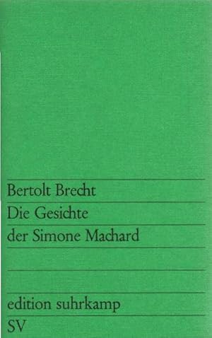 Bild des Verkufers fr Die Gesichte der Simone Machard. Bertolt Brecht. [Red.: Elisabeth Hauptmann in Zusammenarb. mit Rosemarie Hill] / edition suhrkamp ; 369 zum Verkauf von Schrmann und Kiewning GbR