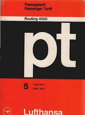 Passagetarif / Passenger Tariff. Routing 400. pt 5; 1. April 1977