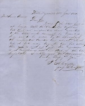 1854 Milledgeville, Georgia Letter Addressed to Mr. Louis Bruner (sp.?) Concerning Orphaned Chero...