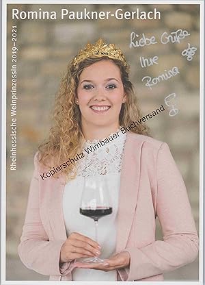 Original Autogramm Romina Paukner Rheinhessische Weinprinzessin 2019 2021 /// Autogramm Autograph...