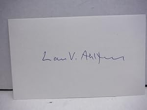 Seller image for Autograph of Lars Ahlfors. for sale by Imperial Books and Collectibles