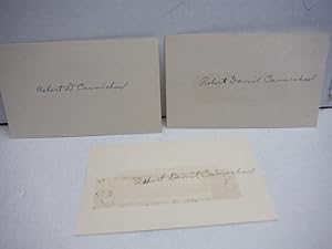 Imagen del vendedor de 3 Autographs of Robert D Carmichael. a la venta por Imperial Books and Collectibles