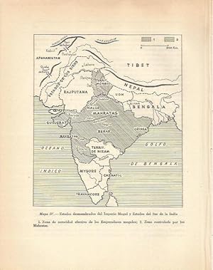 Seller image for LAMINA 20787: Mapa de los estados del Sur de la India en el siglo XVIII for sale by EL BOLETIN