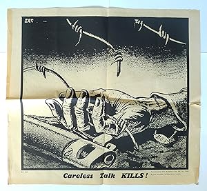 Immagine del venditore per Poster. 'Careless Talk Kills'. D.R. 155. Reproduced by 512 (A. Fd. Svy) Coy. R.E. Oct 1940. By kind permission of Daily Mirror, London. venduto da Roe and Moore