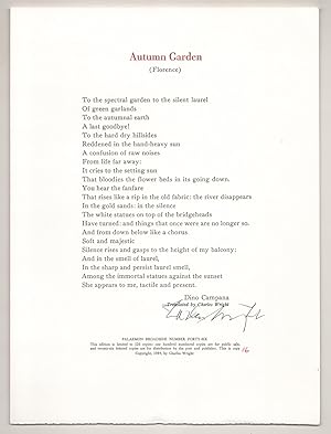 Autumn Garden (Florence) (Signed Broadside)