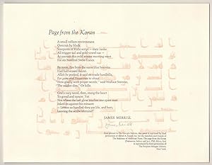 Page from the Koran (Signed Broadside)