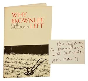 Bild des Verkufers fr Why Brownlee Left (Signed First Edition) zum Verkauf von Jeff Hirsch Books, ABAA