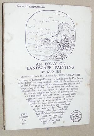 Seller image for An Essay on Landscape Painting (Lin Ch'an Kao Chih) (The Wisdom of the East Series) for sale by Nigel Smith Books