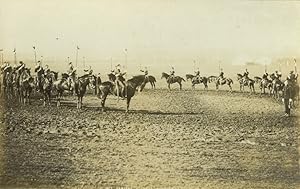 United Kingdom military 16th Lancers at drill Old FGOS Photo 1890