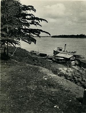 Laos Luang Prabang the Mekong River Steamboat Old Photo 1933 #2