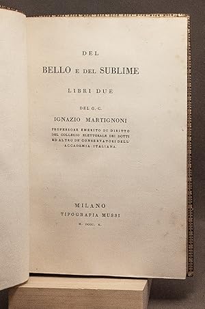 Del bello e del sublime, libri due