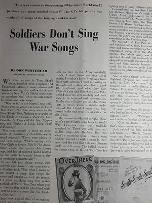 Imagen del vendedor de Article: Soldiers Don't Sing War Songs a la venta por Hammonds Antiques & Books