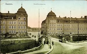 Ansichtskarte / Postkarte Bautzen in der Lausitz, Kavallerie-Kaserne, Eingang