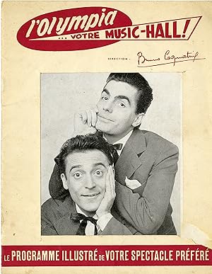 "Roger PIERRE et Jean-MARC THIBAULT" Programme original OLYMPIA 1957 avec au même programme Jacqu...