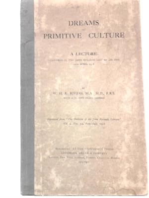 Bild des Verkufers fr Dreams and Primitive Culture: A Lecture zum Verkauf von World of Rare Books