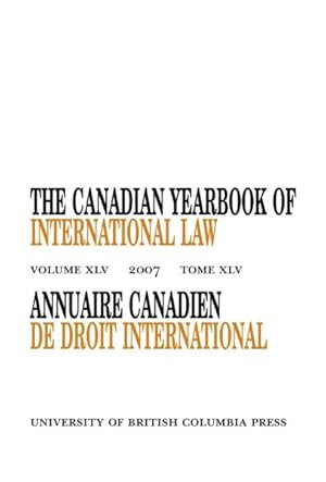 Seller image for The Canadian Yearbook of International Law / Annuaire Canadien de Droit international -Language: French for sale by GreatBookPrices