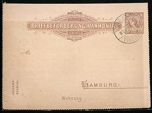 Ansichtskarte Hamburg, Briefbeförderung Hammonia, Private Stadtpost, Ganzsache