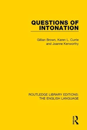 Imagen del vendedor de Questions of Intonation a la venta por GreatBookPrices