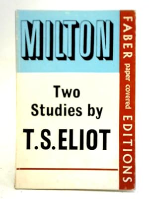 Bild des Verkufers fr Milton: Two Studies zum Verkauf von World of Rare Books