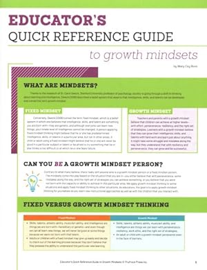 Seller image for Educator's Quick Reference Guide to Growth Mindsets for sale by GreatBookPrices