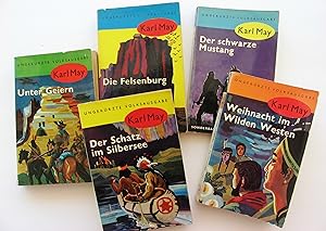 Five Paperbacks: Unter Geiern; Der Schatz im Silbersee; Die Felsenburg; Weihnacht im Wilden Weste...
