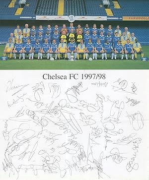 Chelsea Football Club 1997 1998 Full Team Printed Signed Photo