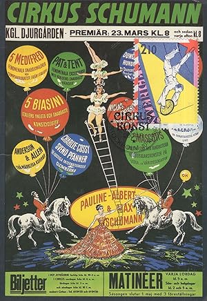 Circus Schumann German Cirkus 1969 Poster Advertising Postcard