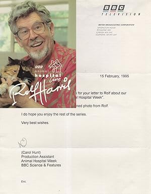 Seller image for Animal Hospital Rolf Harris Photo & BBC Hand Signed Letter for sale by Postcard Finder