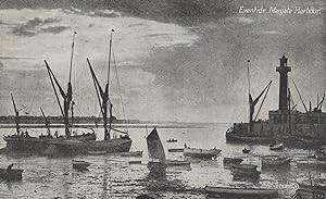 Eventide Margate Harbour At Dusk Sailing Fishing Ships Postcard