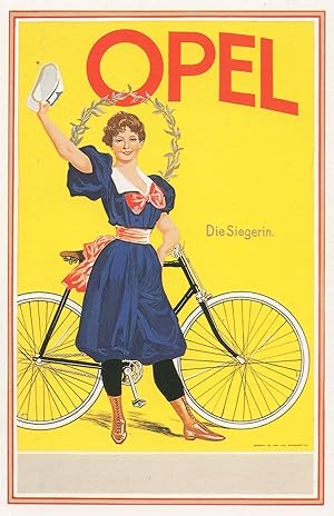 Opel Bicycles Cycle Old Poster German Bike Advertising Postcard