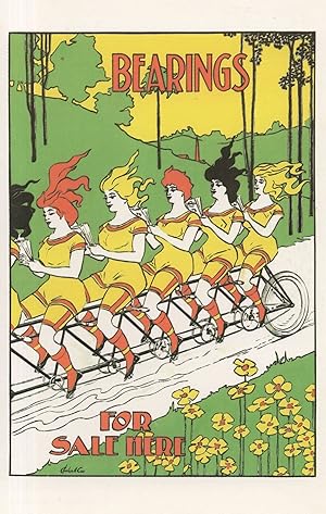 Bicycle Bearings Cycling For Hire Lady Cyclists Advertising Postcard