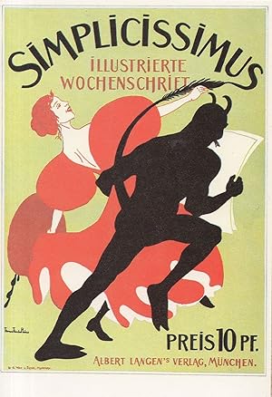 Simplicissimus Illustreirte Wochenschriet Devil Theatre Advertising Postcard