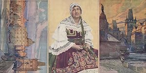 Czechoslovakia Beauty In Moravian Costume 3x Antique Postcard s