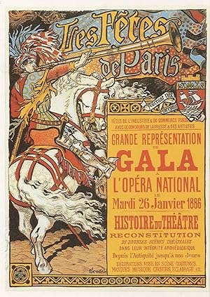 Victorian Circus Tres Fetes De Paris Opera National Poster Postcard