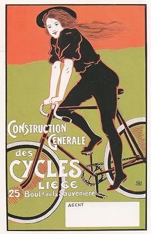 Construction Generale Des Cycles Liege French Bike Poster Postcard