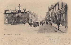 Main Street Alexandria Dunbartonshire Walking Stick 1904 Postcard