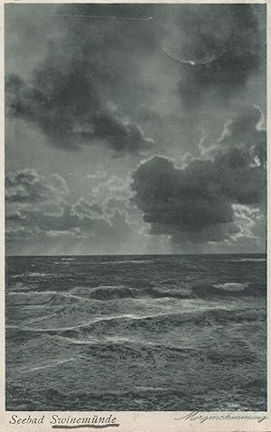 Seebad Swinemunde Poland Antique Sea Storm Clouds Postcard