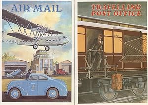 Imagen del vendedor de Travelling Post Office Train Air Mail 2x Royal Mail Poster Postcard s a la venta por Postcard Finder