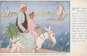 Arab Egyptian Man Riding Horse Child Painting Fashion Old Postcard