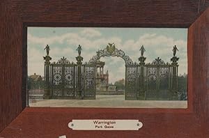 Warrington Park Gates Old Lancashire Postcard