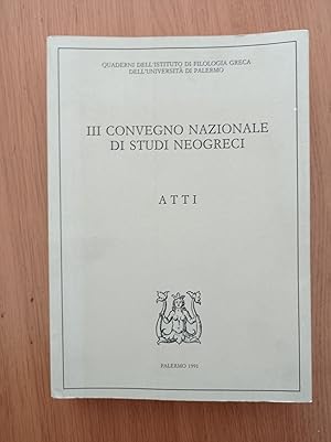 III Convegno Nazionale di Studi Neogreci