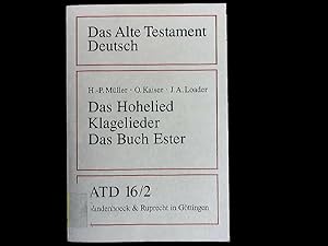 Seller image for Das Hohe Lied, Klagelieder, Das Buch Ester. Das Alte Testament Deutsch, Gttinger Bibelwerk. Band 16 / 2. for sale by Antiquariat Bookfarm