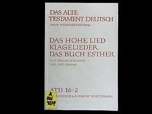 Seller image for Das Hohe Lied /Klagelieder /Das Buch Esther. Das Alte Testament Deutsch. Gttinger Bibelwerk, Band 16 / 2. for sale by Antiquariat Bookfarm