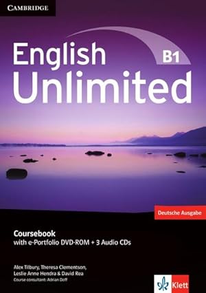 Seller image for English Unlimited B1 - Pre-Intermediate. Coursebook with e-Portfolio DVD-ROM + 3 Audio-CDs for sale by AHA-BUCH GmbH