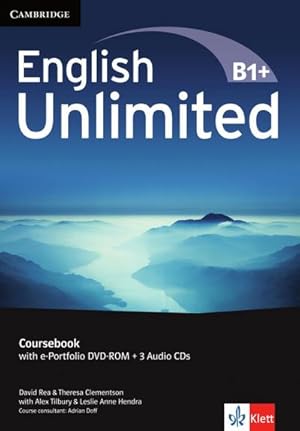 Seller image for English Unlimited B1+ -Intermediate / Coursebook with e-Portfolio DVD-ROM + 3 Audio-CDs for sale by AHA-BUCH GmbH