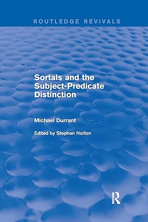 Seller image for Sortals and the Subject-predicate Distinction (2001) for sale by moluna