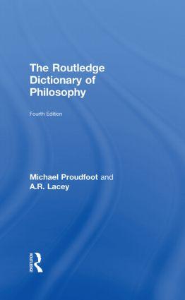 Seller image for Proudfoot, M: The Routledge Dictionary of Philosophy for sale by moluna