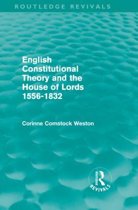 Seller image for Weston, C: English Constitutional Theory and the House of Lo for sale by moluna