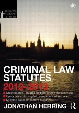 Bild des Verkufers fr Herring, J: Criminal Law Statutes 2012-2013 zum Verkauf von moluna